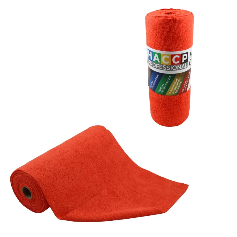 Utierka ECONOMY ROLL z mikrovlkna v rolke 40 ks 30x30 erven