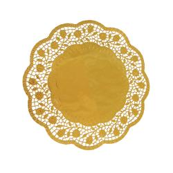 Dekoran krajka (PAP/ALU) okrhla zlat O30cm [4 ks]