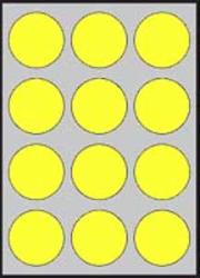Etikety farebn priemer 60mm APLI A4 20 hrkov fluo lt