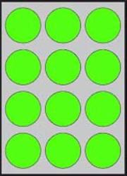 Etikety farebn priemer 60mm APLI A4 20 hrkov fluo zelen