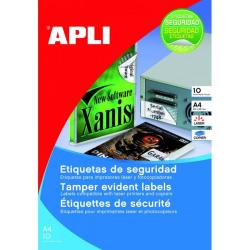 Etikety bezpenostn 45,7x21,2mm APLI A4 10 hrkov