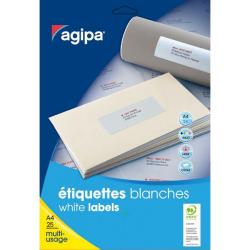 Etikety univerzlne na zakladae 190x38mm Agipa A4 20 hrkov