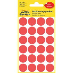 Etikety kruhov 18mm Avery odnmaten erven