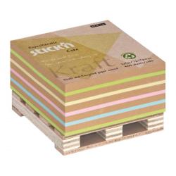 Blok kocka lepiaca na paletke 76x76mm 400 lstkov mix Kraft a pastel