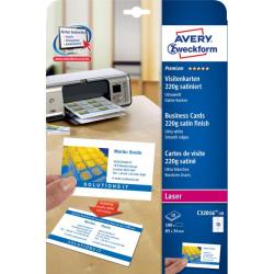 Vizitky 85x54mm Avery A4 satnov prava ultra biele 220g