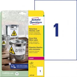 Etikety polyesterov 210 x 297mm Avery A4 biele 20 hrkov