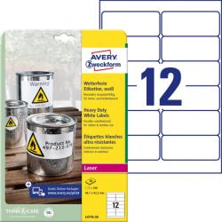 Etikety polyesterov 99,1x42,3mm Avery A4 biele 20 hrkov