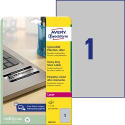 Etikety polyesterov 210x297mm Avery A4 strieborn 20 hrkov