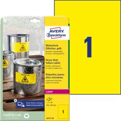 Etikety polyesterov 210x297mm Avery A4 lt 20 hrkov