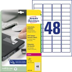 Etikety odoln na pecilne pouitie Avery `achovnicov vzor` 45,7x21,2mm A4 biele 20 hr