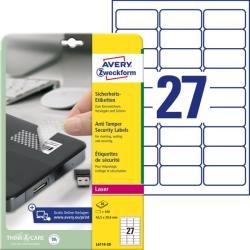 Etikety odoln na pecilne pouitiei Avery `achovnicov vzor` 63,5x29,6mm A4 biele 20 h