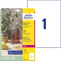 Etikety polyesterov 210x297mm Avery A4 25 hrkov priehadn