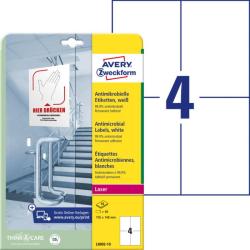 Etikety antimikrobilne 105x148mm Avery A4 biele 10 hrkov
