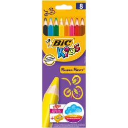 Farbiky BIC Supersoft 8ks so strhadlom