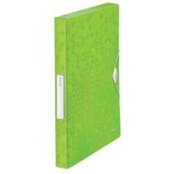 Plastov box s gumikou Leitz WOW metalick zelen