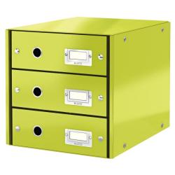 Zsuvkov box Leitz Click & Store 3 zsuvky metalick zelen