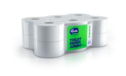 Toaletn papier (Tissue) 2-vrstvov s rabou biely `JUMBO` O19cm 100m [12 ks]