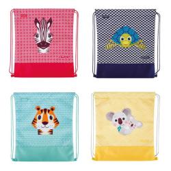 Vrecko na prezuvky Herlitz Cute Animals 36,5x40,5x0,5cm mix Koala, Tiger, Zebra a Korytna