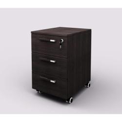 Kontajner mobiln 3 zsuvky Lenza Wels, 40,8x63,3x50,4cm, wenge