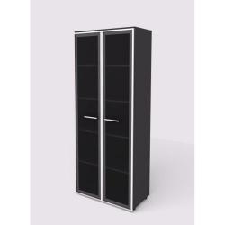 Policov skria Lenza Wels, 79,8x196,5x42,5cm, presklen dvere, agt/siv