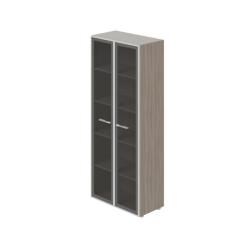 Policov skria Lenza Wels, 79,8x196,5x42,5cm, presklen dvere, driftwood/siv