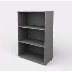Skria otvoren stredn 2 police Lenza Wels, 79,8x119,5x40,4cm, siv
