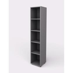 Skria otvoren vysok 4 police Lenza Wels, 39,9x196,5x40,4cm, siv