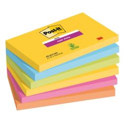 Bloek Post-it Super Sticky CARNIVAL, vekos 76 x127 mm 6 blokov po 90 lstkov