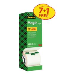 Lepiaca pska Scotch Magic neviditen popisovaten 19mm x 33m v krabike 7+1 zdarma