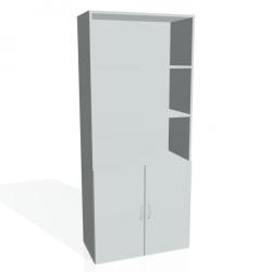 Policov skria Drive, 80x185x42 cm, siv/siv