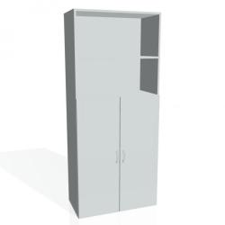Policov skria Drive, 80x185x42 cm, siv/siv