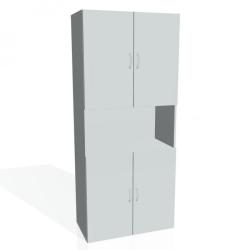 Policov skria Drive, 80x185x42 cm, siv/siv