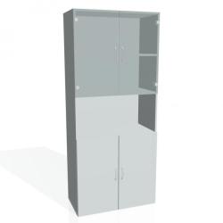 Policov skria Drive, 80x185x42 cm, siv/siv