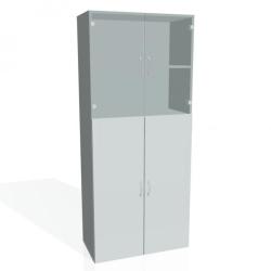 Policov skria Drive, 80x185x42 cm, siv/siv