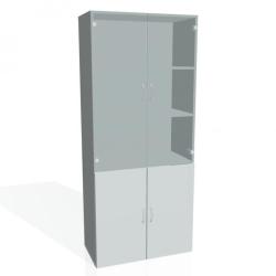 Policov skria Drive, 80x185x42 cm, siv/siv