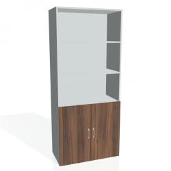 Policov skria Drive, 80x185x42 cm, orech/siv