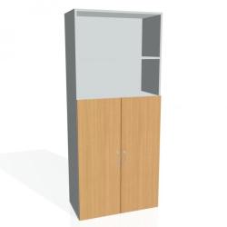 Policov skria Drive, 80x185x42 cm, buk/siv