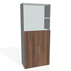 Policov skria Drive, 80x185x42 cm, orech/siv