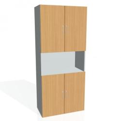 Policov skria Drive, 80x185x42 cm, buk/siv