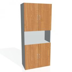 Policov skria Drive, 80x185x42 cm, jela/siv