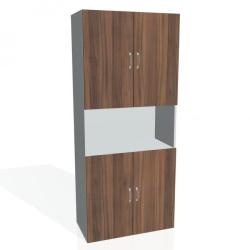 Policov skria Drive, 80x185x42 cm, orech/siv