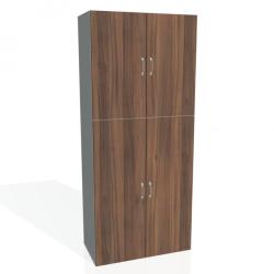Policov skria Drive, 80x185x42 cm, orech/siv