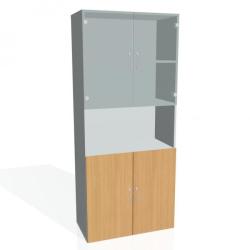 Policov skria Drive, 80x185x42 cm, buk/siv