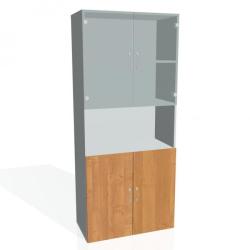 Policov skria Drive, 80x185x42 cm, jela/siv
