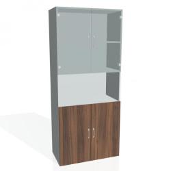 Policov skria Drive, 80x185x42 cm, orech/siv