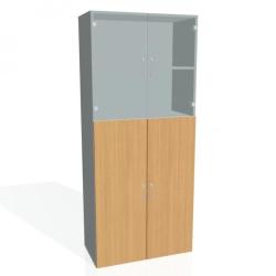 Policov skria Drive, 80x185x42 cm, buk/siv
