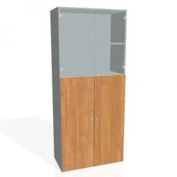 Policov skria Drive, 80x185x42 cm, jela/siv