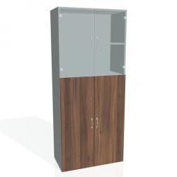 Policov skria Drive, 80x185x42 cm, orech/siv