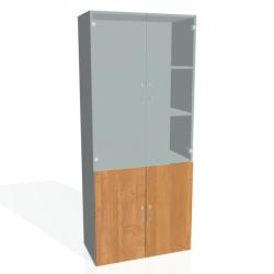 Policov skria Drive, 80x185x42 cm, jela/siv
