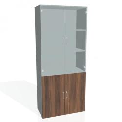 Policov skria Drive, 80x185x42 cm, orech/siv